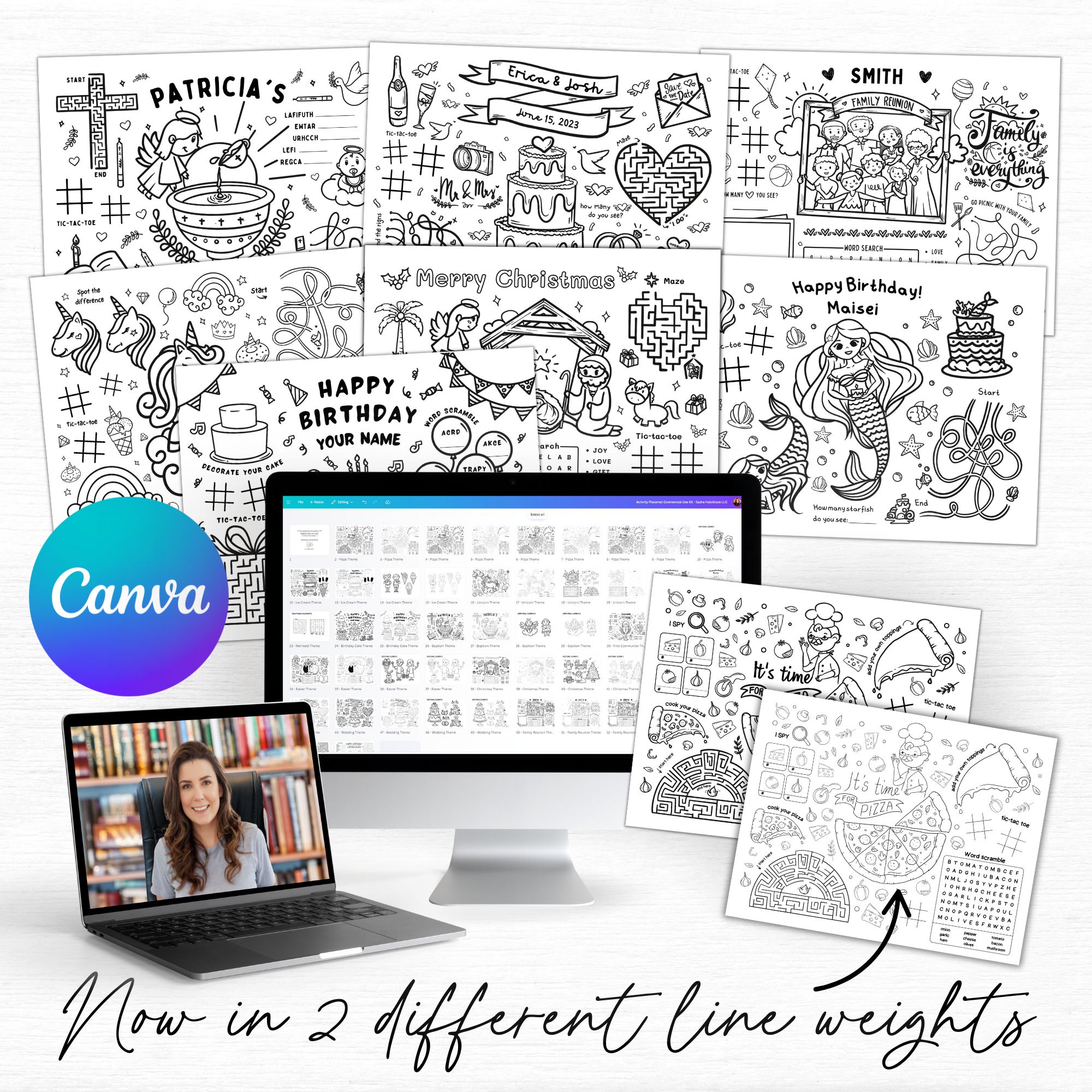 activity placemat coloring printable PLR