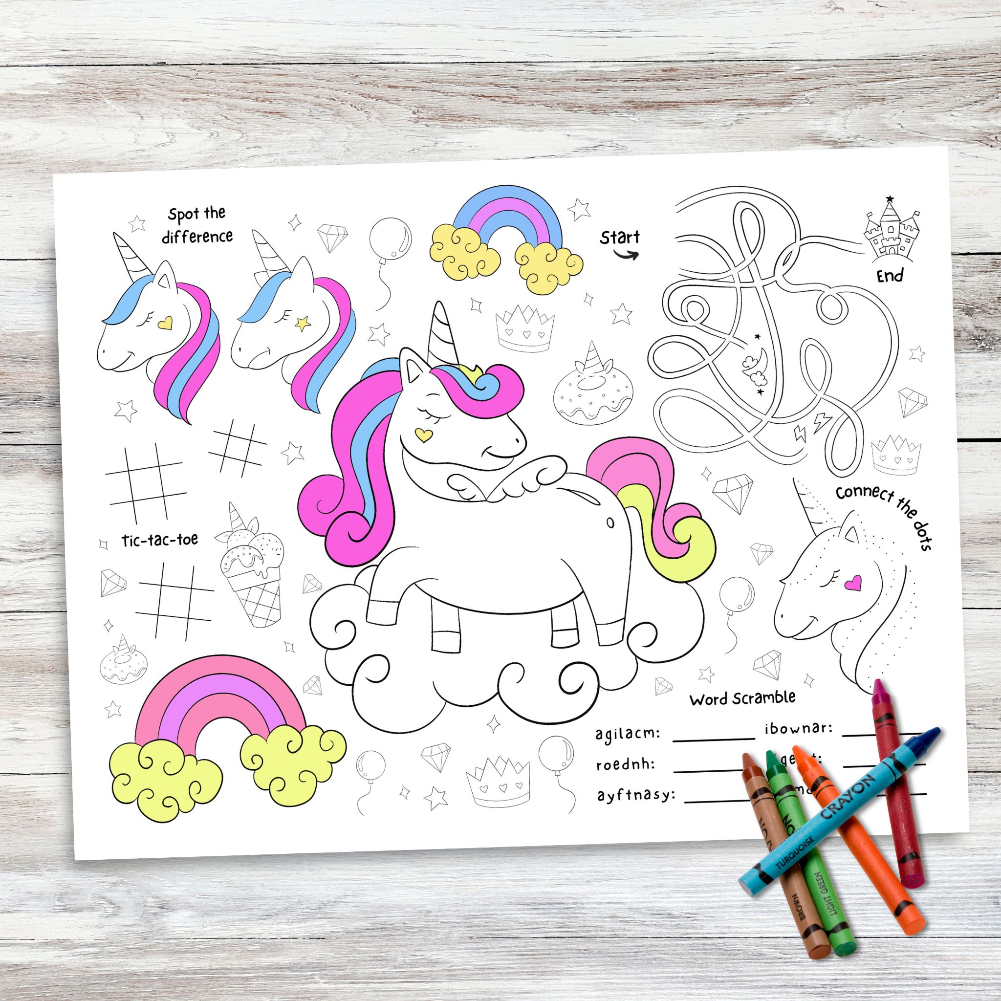 Activity Placemat Coloring Page